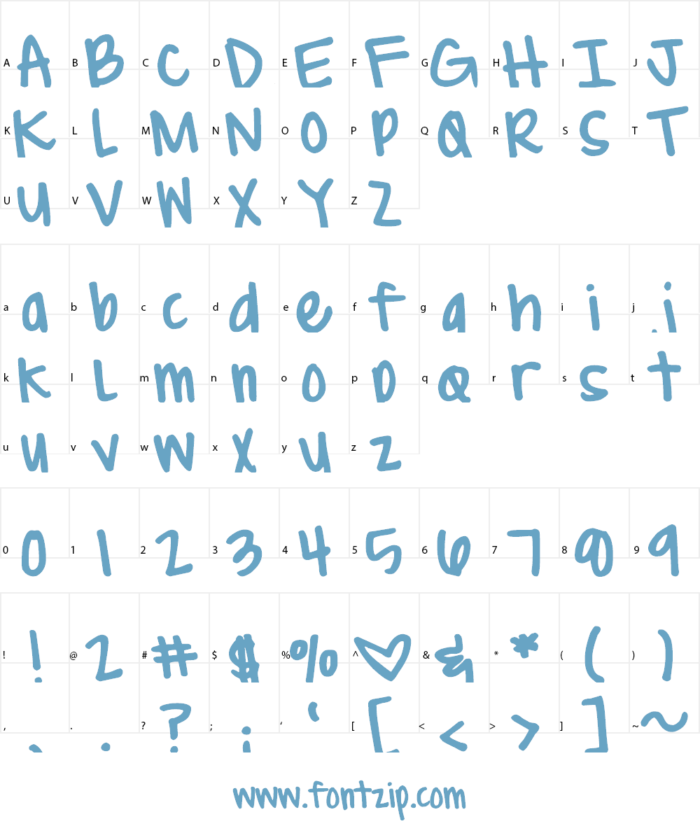 DJB BRIT'S THICK PEN Font Character